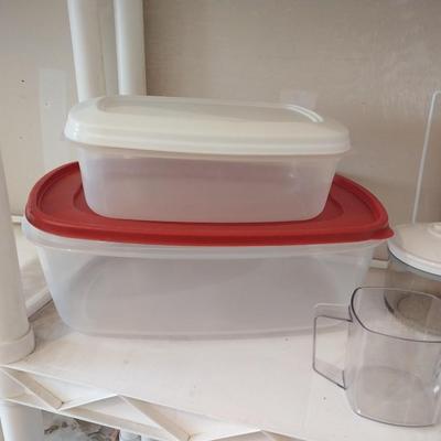 PLASTIC FOOD CONTAINERS-STRAINER-CHOPPER AND MORE