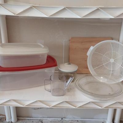PLASTIC FOOD CONTAINERS-STRAINER-CHOPPER AND MORE