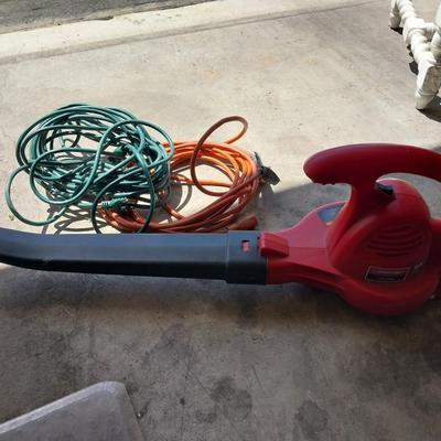 TROY BILT LEAF BLOWER AND TWO EXTENTION CORDS