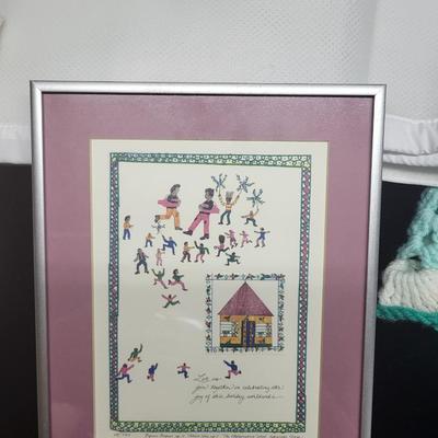 FRAMED CHILDREN'S PICTURES & BABY BLANKETS AND