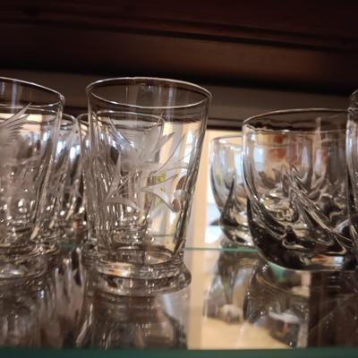 ETCHED AND ROCK BARWARE GLASSES