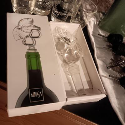STANLEY FLASK, SHOT GLASSES, MIKASA GLASS STOPPER AND MORE