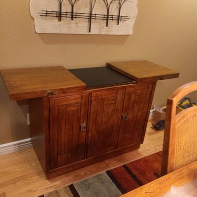DREXEL WOODBRIAR MID-CENTURY SLIDE-TOP SERVER BUFFET