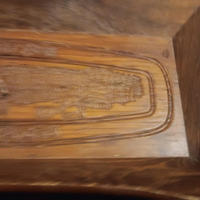 LOUIS MULCAHY SHAKERS HANDMADE IN IRELAND, CARVED WOODEN BREAD TRAY AND LARGE SERVING TRAY