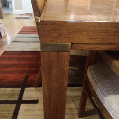 DREXEL HERITAGE MID-CENTURY DINING ROOM TABLE W/2 LEAVES AND 6 CHAIRS