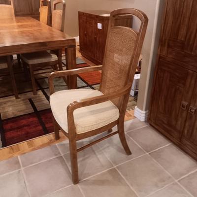 DREXEL HERITAGE MID-CENTURY DINING ROOM TABLE W/2 LEAVES AND 6 CHAIRS