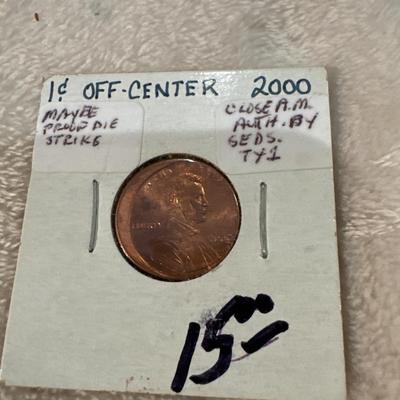 2000 Penny off centered