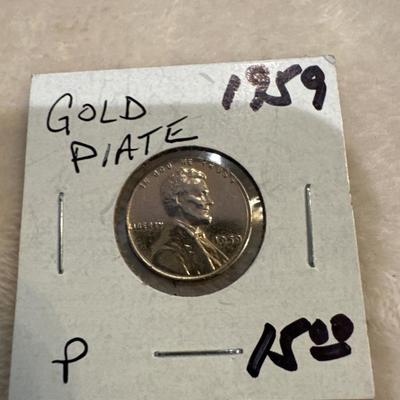 1959 Gold plated Penny Lincoln Memorial xvf