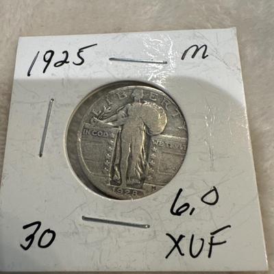 1925 M STANDING LIBERTY .25 c silver XVF