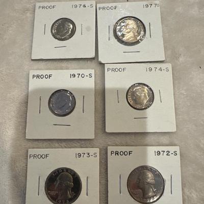 Lot of 6 PROOF U S COINS