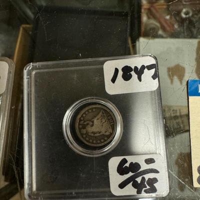 1847 SITTING LIBERTY HALF DIME XVF
