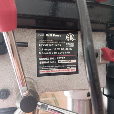 8" DRILL PRESS ON STAND WITH LOCKING WHEELS