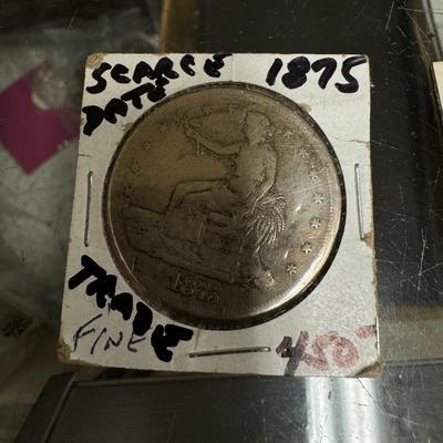 1875 SITTED LIBERTY 1$ U S coin VF