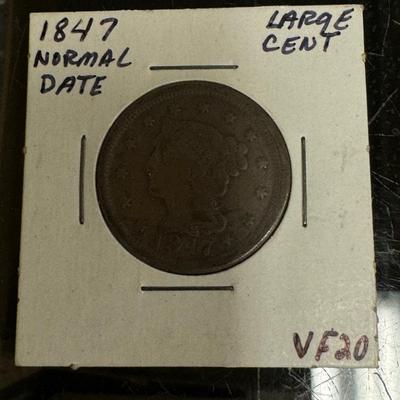 1847 NORMAL DATE LARGE CENT