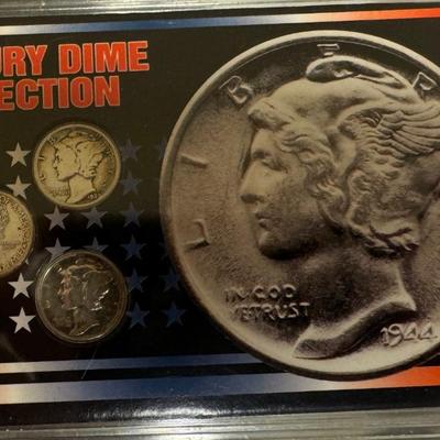 1944 MERCURY DIME SET