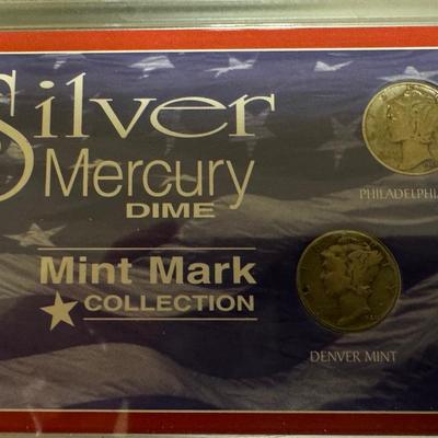 Mercury silver dime mint mark collection
