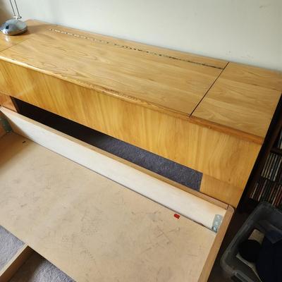 Solid Wood Queen size Bed Frame and Headboard w Storage