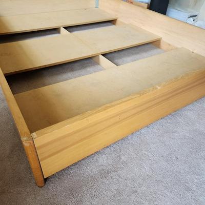 Solid Wood Queen size Bed Frame and Headboard w Storage