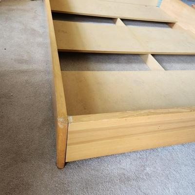 Solid Wood Queen size Bed Frame and Headboard w Storage