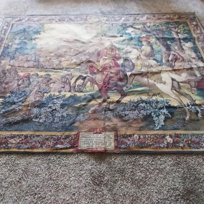 HUGE TAPESTRY WRIGHTING IN GERMAN