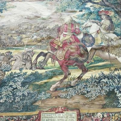 HUGE TAPESTRY WRIGHTING IN GERMAN