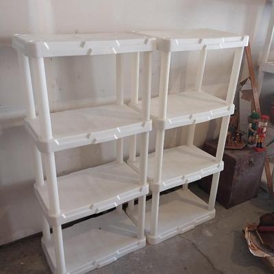 TWO PLASTIC SHELVING