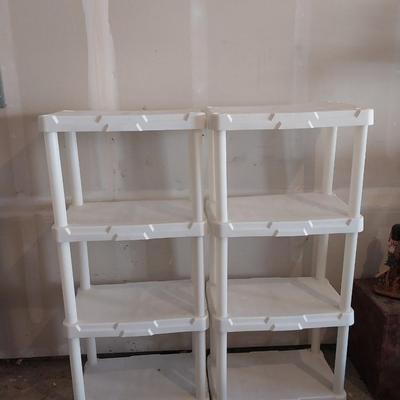 TWO PLASTIC SHELVING