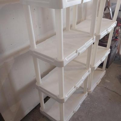 TWO PLASTIC SHELVING