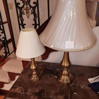 Pair of polished lamps