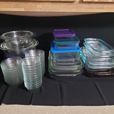 Large Assortment of Pyrex and Fire King Bakeware and More (K-CE)