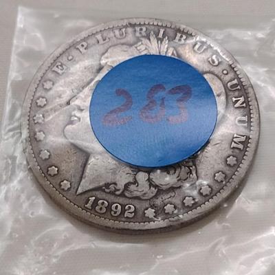 1892-S U. S. Mint Mogan Silver Dollar (#283)