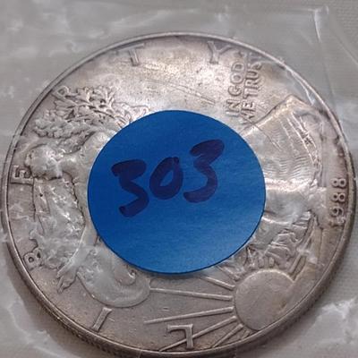 1988 U. S. Mint American Eagle Silver Dollar (#303)