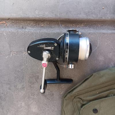 CANVAS CREEL, GARCIA 3000 REEL, SNAKE KIT AND FISHING LINE