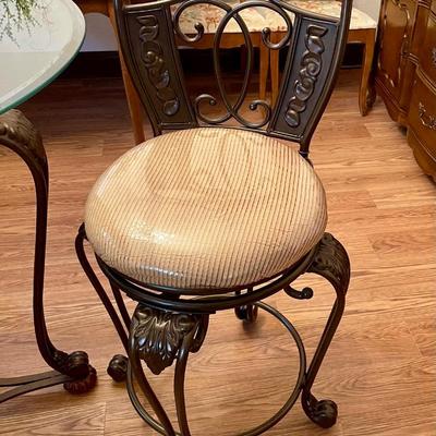 Glass top high top table and barstools