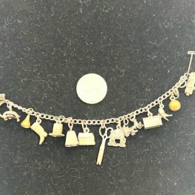 Vintage Sterling Silver Charm Bracelet