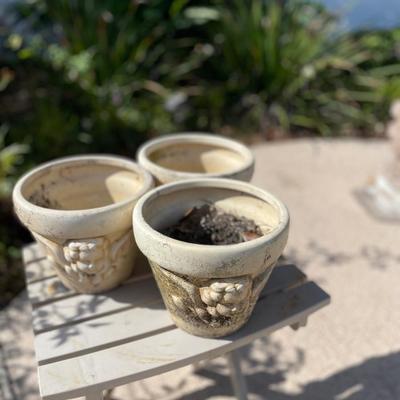 3 medium size angel planters