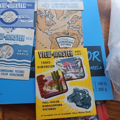 VINTAGE VIEW MASTER, ART SUPPLIES, CHICO'S CELL PHONE CHARGER KEYCHAIN AND MORE