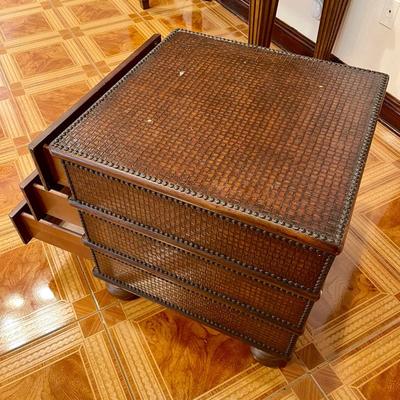 Faux leather 3 drawer chest