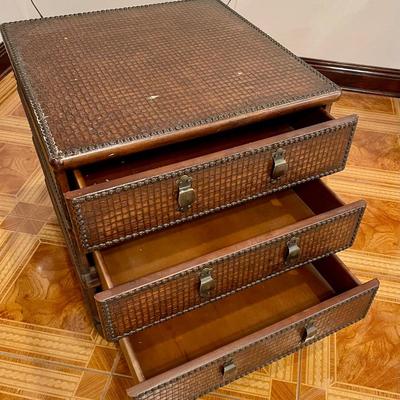 Faux leather 3 drawer chest
