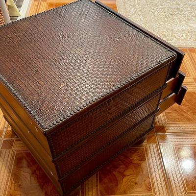 Faux leather 3 drawer chest