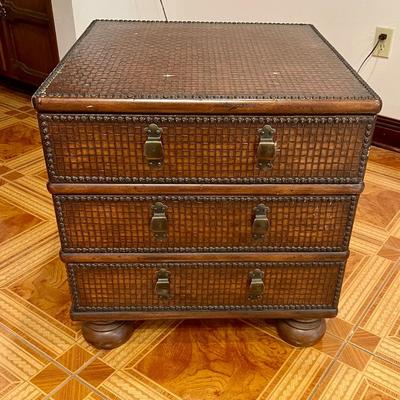 Faux leather 3 drawer chest