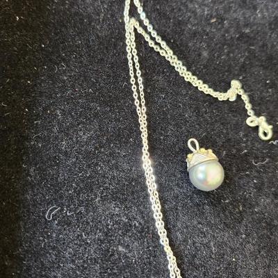 Grey-Silver Tahitian Pearl Necklace