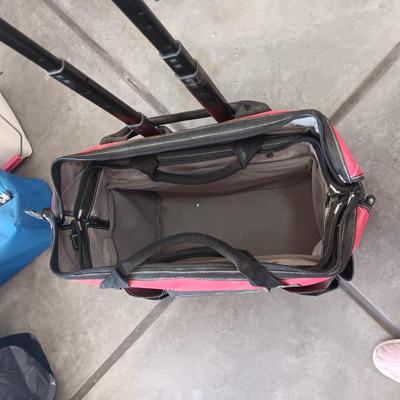 HUSKY TOOL BAG ON WHEELS AND A COME ALONG