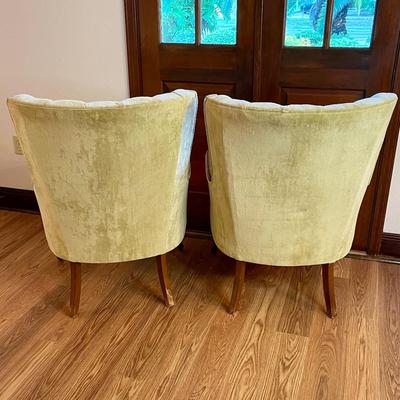 Pair of pale green fan chairs