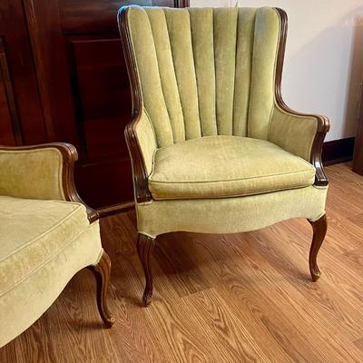 Pair of pale green fan chairs