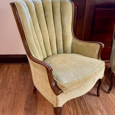 Pair of pale green fan chairs