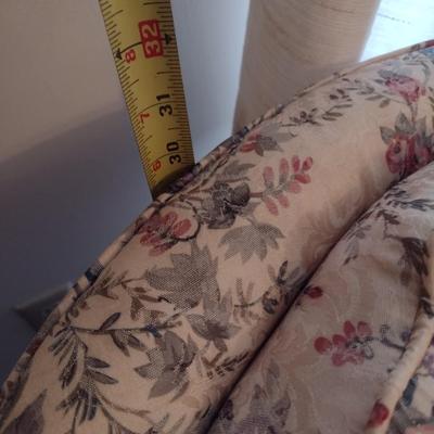 Floral Pattern Upholstered French Country Sitting Chair with Pleated Apron Choice A