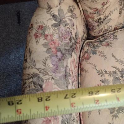 Floral Pattern Upholstered French Country Sitting Chair with Pleated Apron Choice A