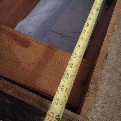 Primitive Early American Blanket Chest Solid Wood Single Slab Sides
