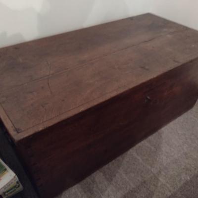 Primitive Early American Blanket Chest Solid Wood Single Slab Sides